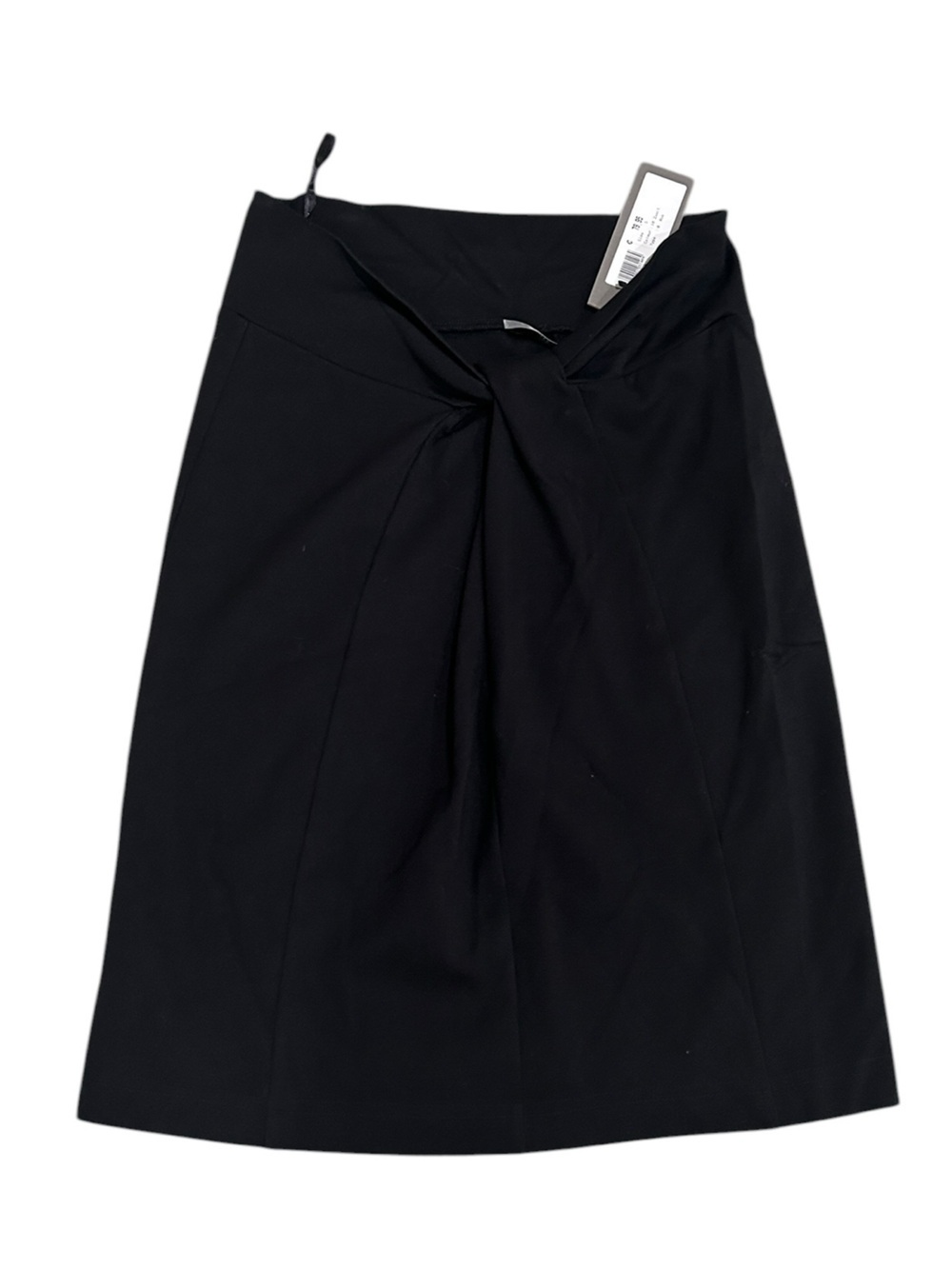 NWT Cora Kemperman Black stretchy Pencil Skirt Front Knot Detail pull on small